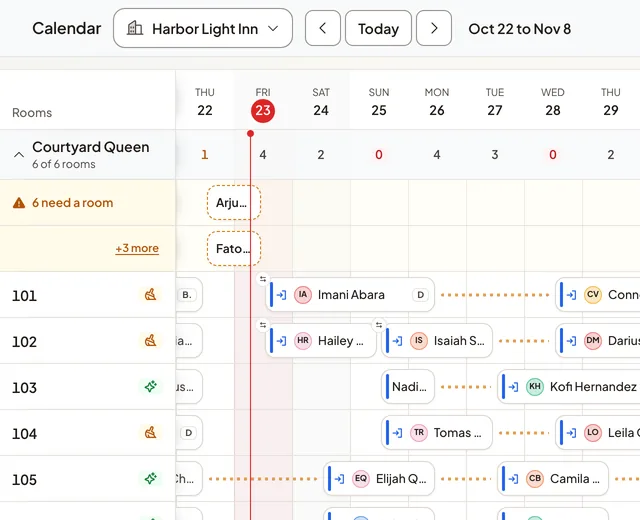 The Stays calendar of Harbor Light Inn.